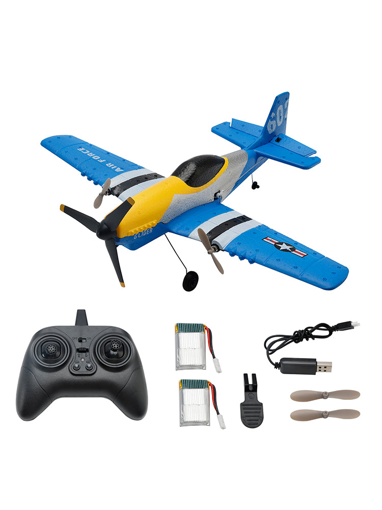 3Channel P51 Remote Control 2.4Ghz 6Axis Stabilizer Airplane Toy With 2Batteries
