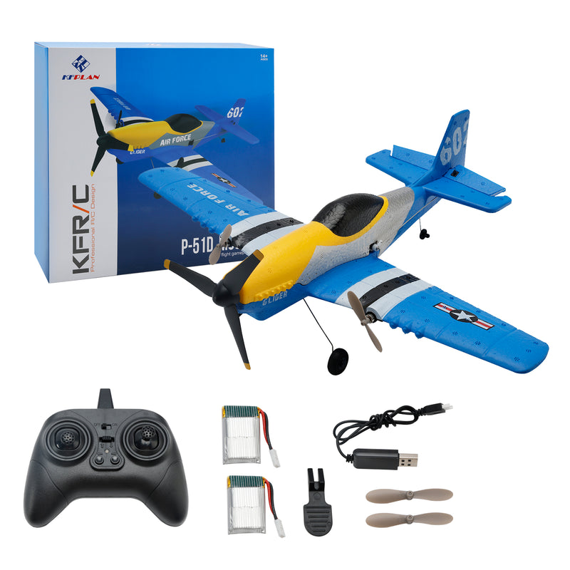 3Channel P51 Remote Control 2.4Ghz 6Axis Stabilizer Airplane Toy With 2Batteries