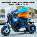 3 Wheel Kids Ride On Motorcycle 6V Powered Electric Dual Drive Toy Car