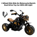 3 Wheel Kids Ride On Motorcycle Electric Dual Drive Toy Car With LED Light