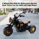 3 Wheel Kids Ride On Motorcycle Electric Dual Drive Toy Car With LED Light