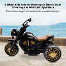 3 Wheel Kids Ride On Motorcycle Electric Dual Drive Toy Car With LED Light