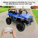4Wheel 12V Electric Kid Ride On Truck Toy Car With Remote Control LED Light Blue