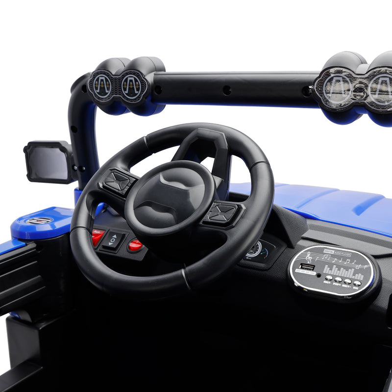 4Wheel 12V Electric Kid Ride On Truck Toy Car With Remote Control LED Light Blue