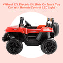 4Wheel 12V Electric Kid Ride On Truck Toy Car With Remote Control LED Light Red