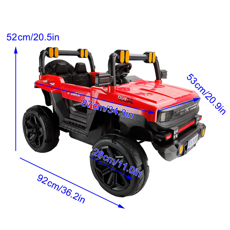 4Wheel 12V Electric Kid Ride On Truck Toy Car With Remote Control LED Light Red