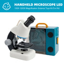 Handheld Microscope LED 100X-1200X Magnification Science Toys Kit For Kid White