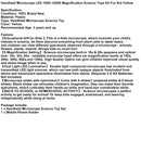 Handheld Microscope LED 100X-1200X Magnification Science Toys Kit For Kid Yellow