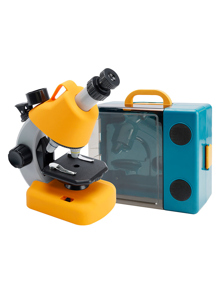 Handheld Microscope LED 100X-1200X Magnification Science Toys Kit For Kid Yellow