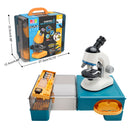 Rotating Microscope LED 100X-1200X Magnification Science Toys Kit For Kid White