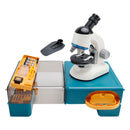 Rotating Microscope LED 100X-1200X Magnification Science Toys Kit For Kid White