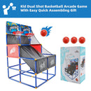 Kid Dual Shot Basketball Arcade Game With 4 Balls Easy Quick Assembling Gift