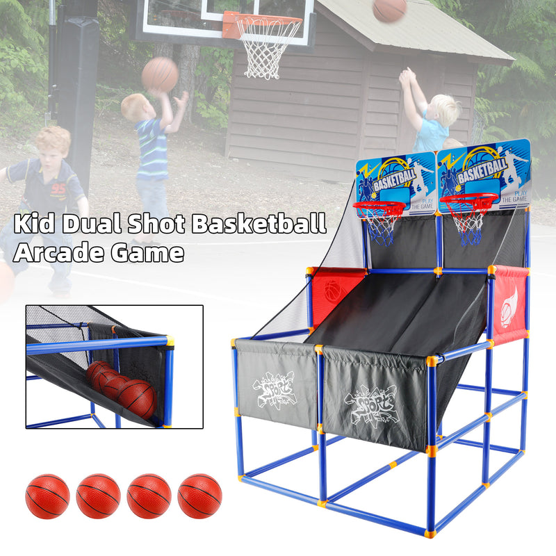 Kid Dual Shot Basketball Arcade Game With 4 Balls Easy Quick Assembling Gift