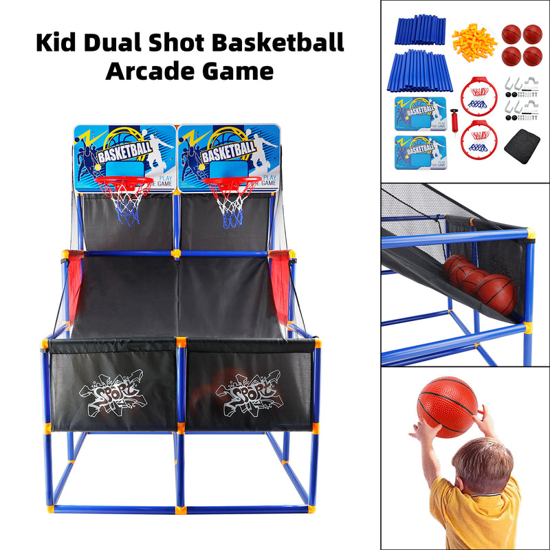 Kid Dual Shot Basketball Arcade Game With 4 Balls Easy Quick Assembling Gift