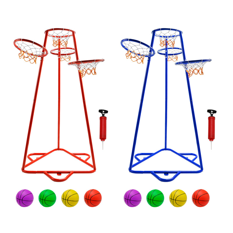 Early Learning 4 Hoop Kid Basketball Hoop Indoor/Outdoor Preschool Hoop Set