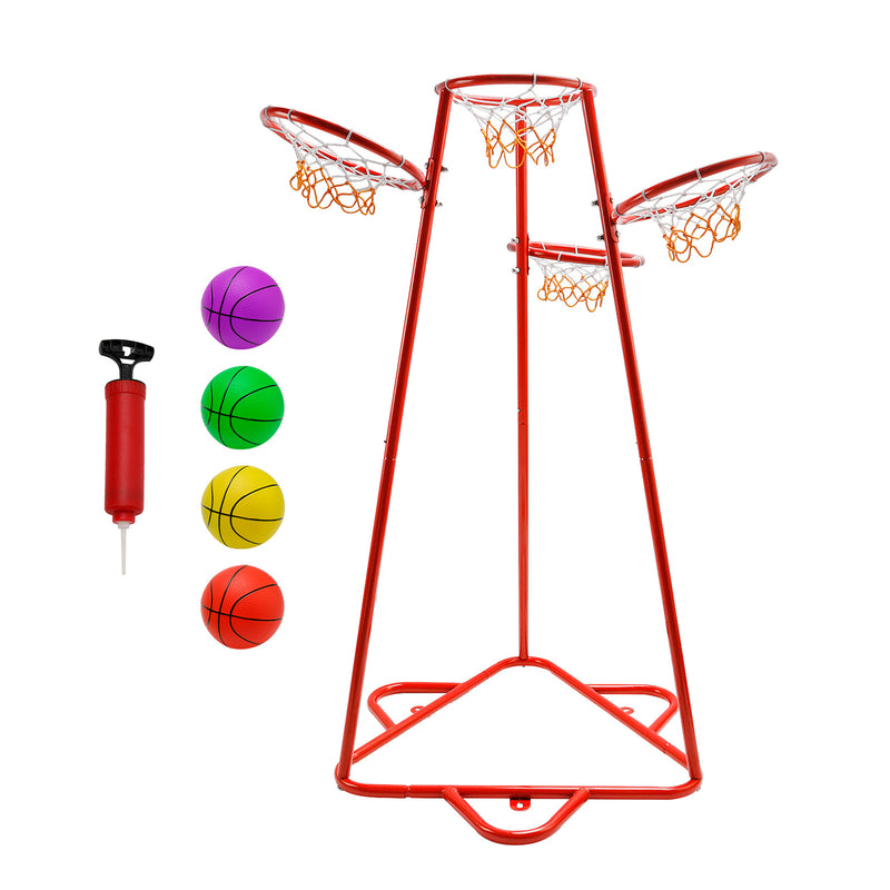 Early Learning 4 Hoop Kid Basketball Hoop Indoor/Outdoor Preschool Hoop Set
