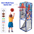 5In1 Multi Toss Game Set Play Football,Baseball,Basketball,Rugby And Fly Ball