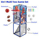 5In1 Multi Toss Game Set Play Football,Baseball,Basketball,Rugby And Fly Ball
