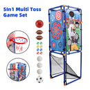 5In1 Multi Toss Game Set Play Football,Baseball,Basketball,Rugby And Fly Ball