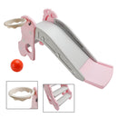 3In1 Kid Folding Slide With Climber,Basketball Hoop,Freestanding Slide Toy Pink