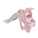 3In1 Kid Folding Slide With Climber,Basketball Hoop,Freestanding Slide Toy Pink