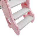 3In1 Kid Folding Slide With Climber,Basketball Hoop,Freestanding Slide Toy Pink
