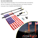 2X 3ft RGB LED Whip Lights Antenna W/ Flag Remote Control For Polaris RZR UTV ATV