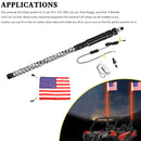 2ft RGB LED APP Whip Lights Antenna W/ Flag Remote Control For Polaris UTV ATV