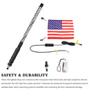 2ft RGB LED APP Whip Lights Antenna W/ Flag Remote Control For Polaris UTV ATV