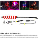 3ft RGB LED APP Whip Lights Antenna W/ Flag Remote Control For Polaris UTV ATV