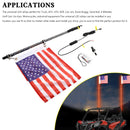 4ft RGB LED APP Whip Lights Antenna W/ Flag Remote Control For Polaris UTV ATV