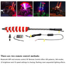 4ft RGB LED APP Whip Lights Antenna W/ Flag Remote Control For Polaris UTV ATV