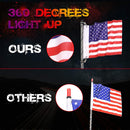 4ft RGB LED APP Whip Lights Antenna W/ Flag Remote Control For Polaris UTV ATV