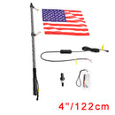4ft RGB LED APP Whip Lights Antenna W/ Flag Remote Control For Polaris UTV ATV