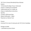 Universal Motorcycle 7/8'' 22mm Standard Handlebar Windshield Bracket Mount Clamp Generic
