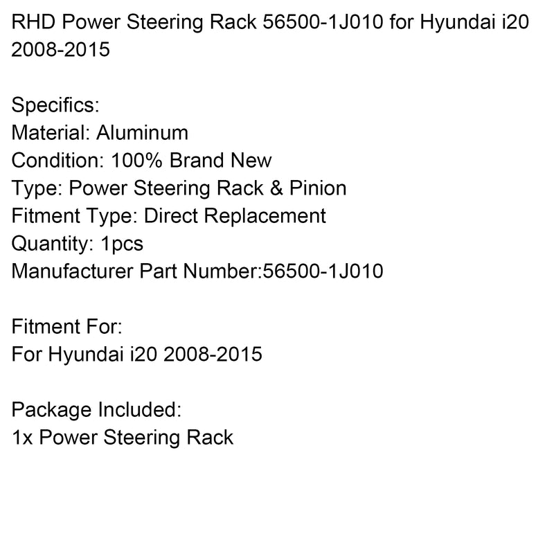 Right Hand Drive Power Steering Rack 56500-1J010 for Hyundai i20 2008-2015