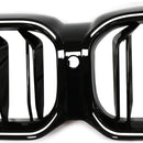 Double Slat Front Kidney Grille Fit BMW 5 Series G30 G38 2021-2024 Gloss Black