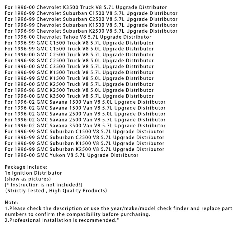 Ignition Distributor 12570425 For GMC Cadillac Chevy Pickup SUV Van Tahoe 5.0