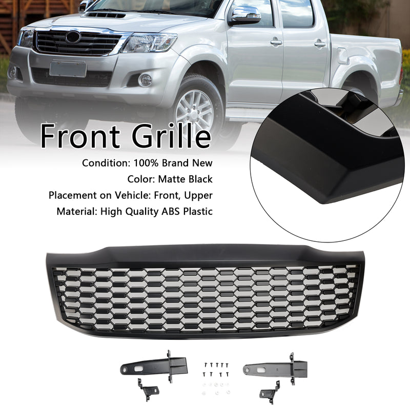 Matt Black Front Bumper Grill Grille Fit Toyota Hilux Vigo MK7 2012-2014