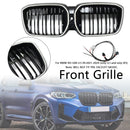 Double Slat Black Front Kidney Grill Grille Fit BMW IX3 G08 LCI 2022-2024