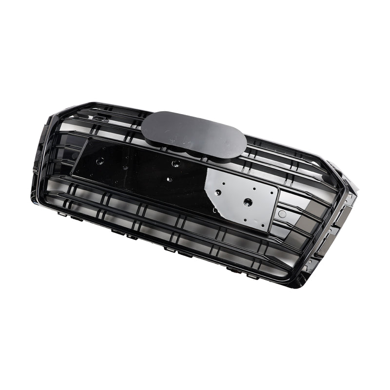 S4 Style Bumper Mesh Hex Grille Grill Fit Audi A4/S4 B9 2017-2018 Black