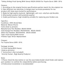 Safety Airbag Clock Spring With Sensor 89245-05030 For Toyota Verso 2009- 2016