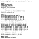 Rear Left Headlight Level Sensor 8R0941309C For Audi A6 C7 A7 Q5 8RB