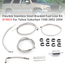 2002-2004 For Tahoe Suburban 1500 Stainless Steel Braided Fuel Line Kit 819823