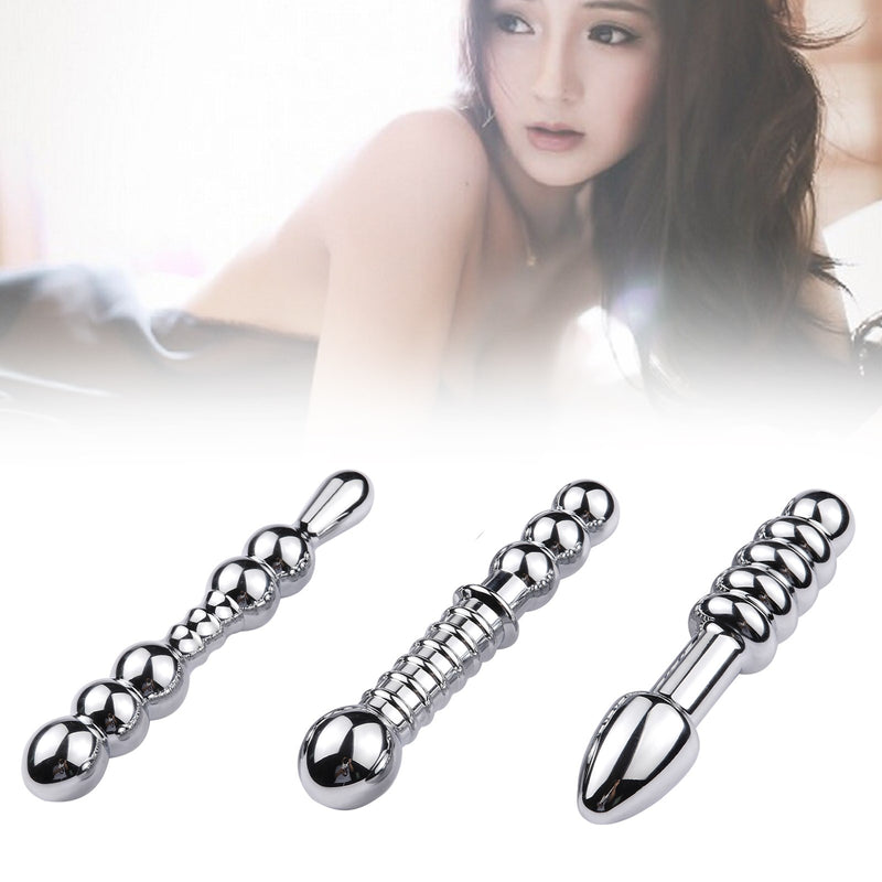 Sex Toy Stainless Steel Dildo Double Head Anal Plug Bead Butt Dilator Huge Metal