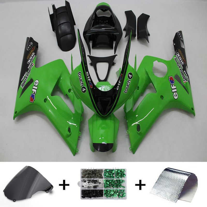 Amotopart Kawasaki ZX6R 636 2003-2004 Fairing Kit Bodywork Plastic ABS