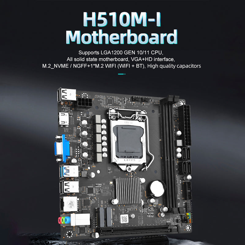 H510M-I Computer Motherboard LGA1200 CPU 1200-Pin DDR4 NVME WIFI Plate Board PC