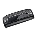 RS6 Style Honeycomb Mesh Front Grille Grill Fit Audi A6 S6 C7 2016-2018 Black
