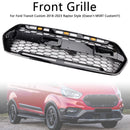 Gloss Black Front Bumper Grille Fit Ford Transit Custom Trail 2018-2023 W/ 3LED