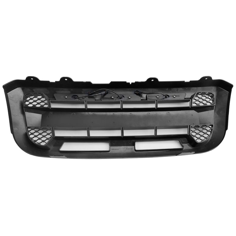 Matt Black Front Bumper Grill Grille Fit Ford Ranger 2004-2011 With LED Light